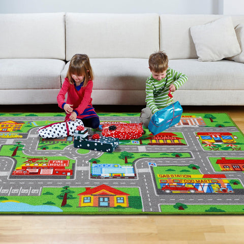 AKASISRUG foldable play mat for easy transport between rooms.