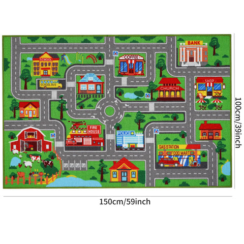 AKASISRUG non-slip road rug keeps kids safe during busy playtime.