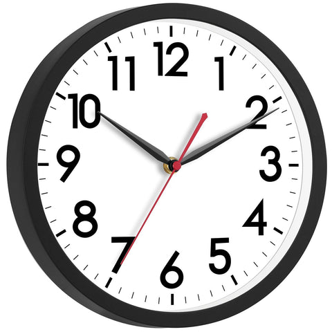 AKCISOT 12inch wall clock front view, easy time reading for any room.