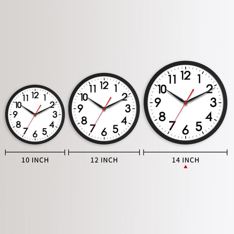 AKCISOT 14-Inch Wall Clock dial detail showcases large numerals for quick time checks.