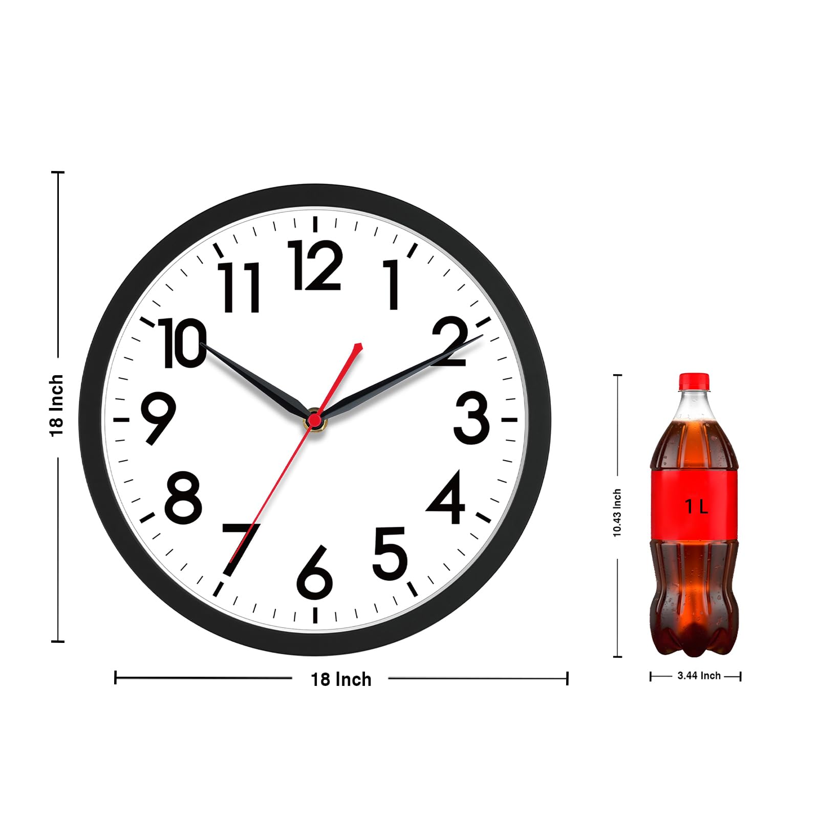 AKCISOT clock with large numerals seen from afar for quick glance