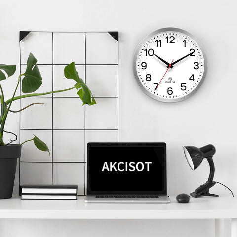 AKCISOT clock on bedroom wall aiding daily routines