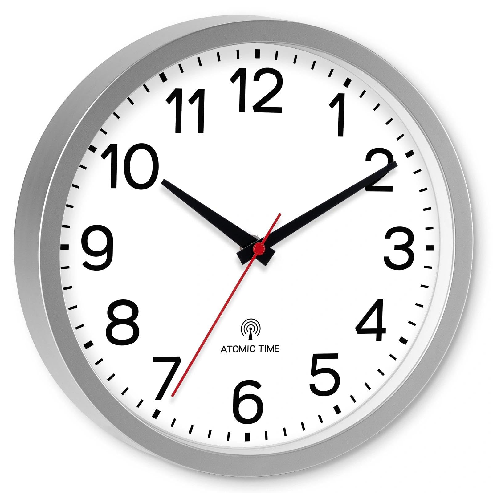 AKCISOT atomic wall clock silver finish for a modern look