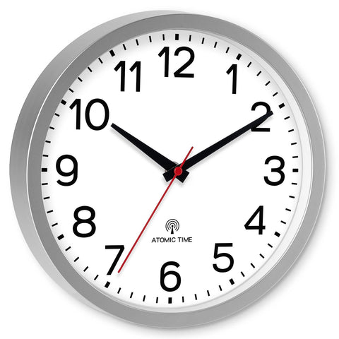 AKCISOT atomic wall clock silver finish for a modern look