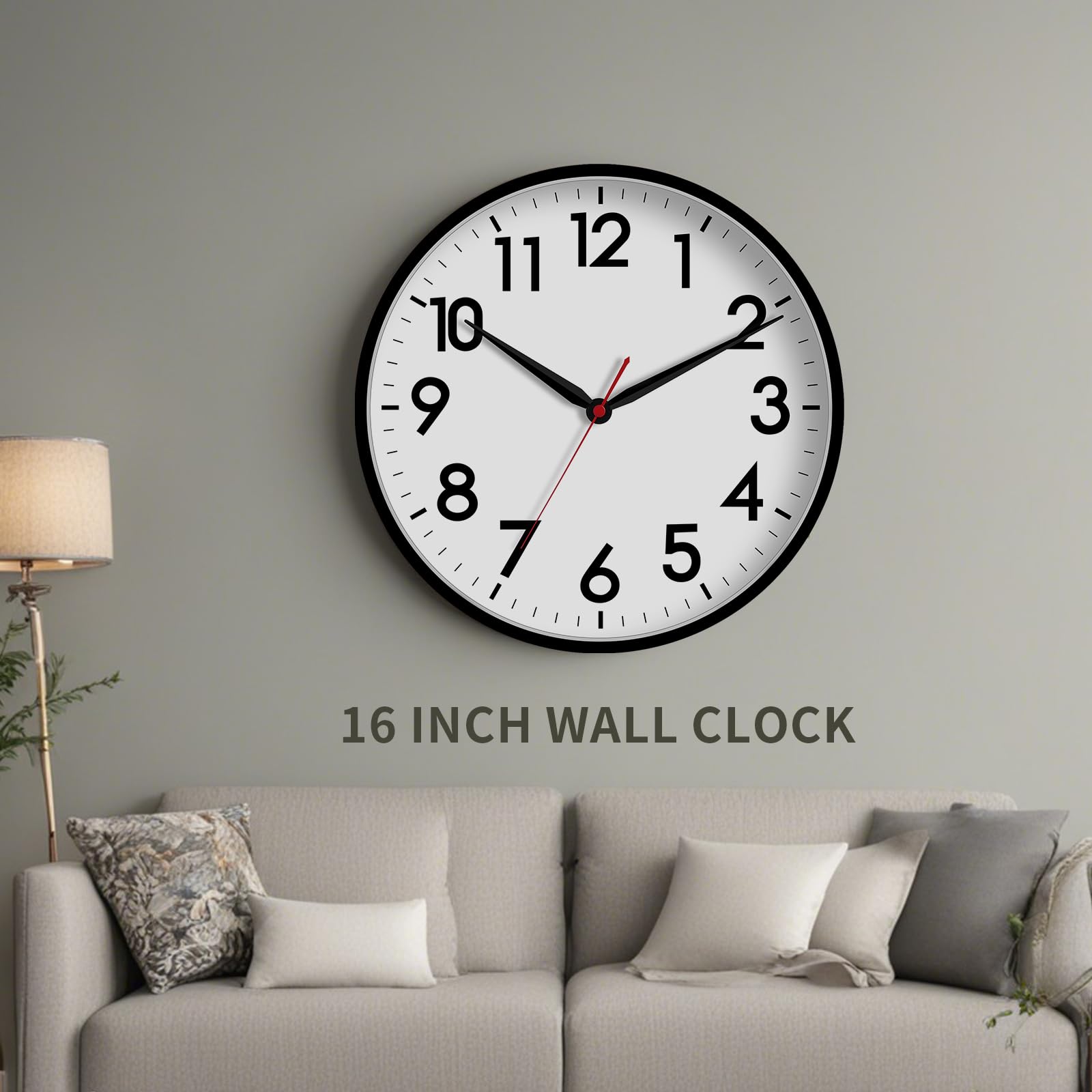 AKCISOT battery-operated wall clock keeps time without cords.