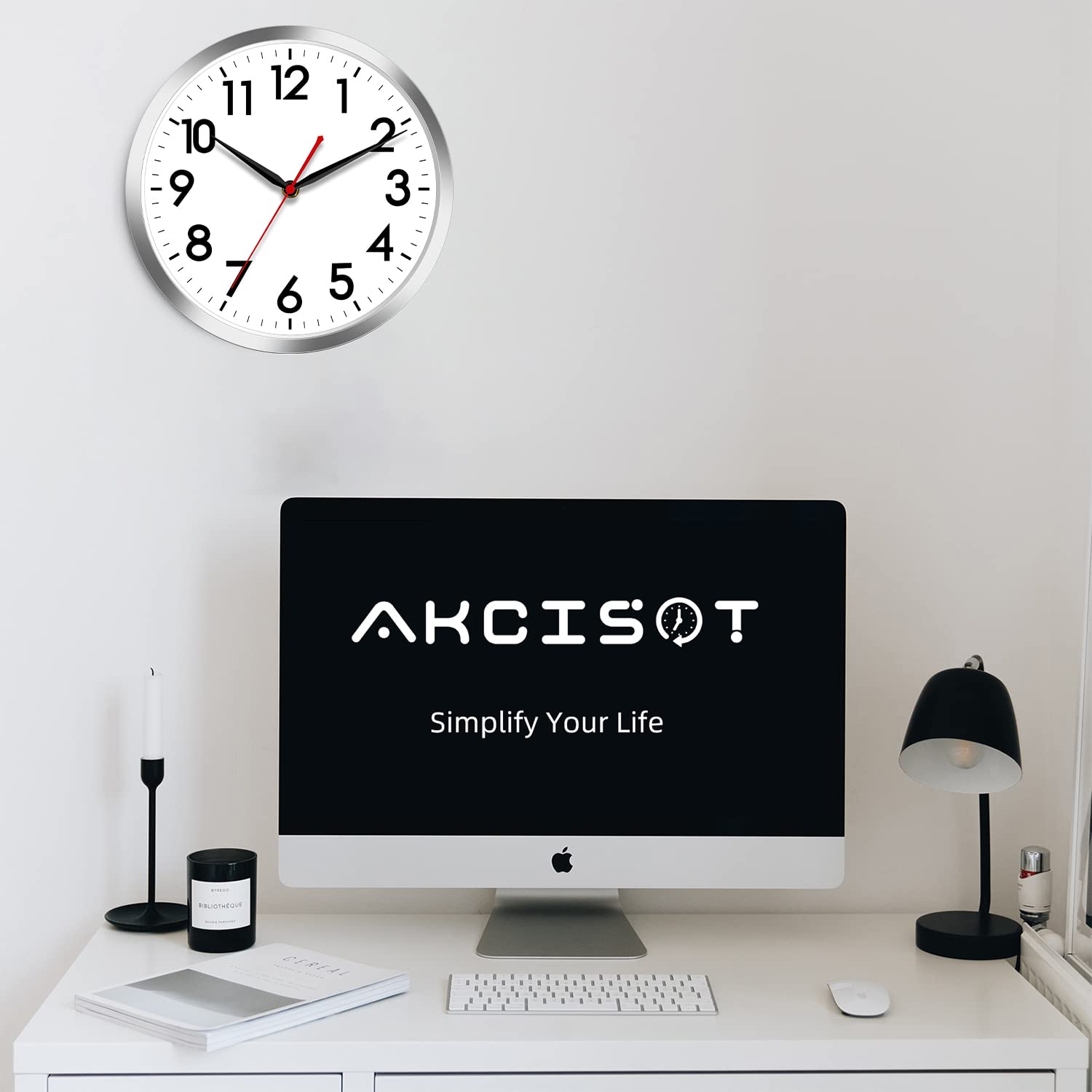 AKCISOT wall clock ideal for kitchen or dining areas.