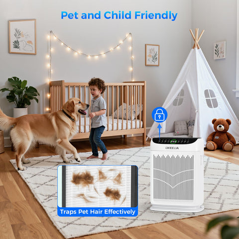 Akeelia washable pre-filter for easy cleaning and maintenance