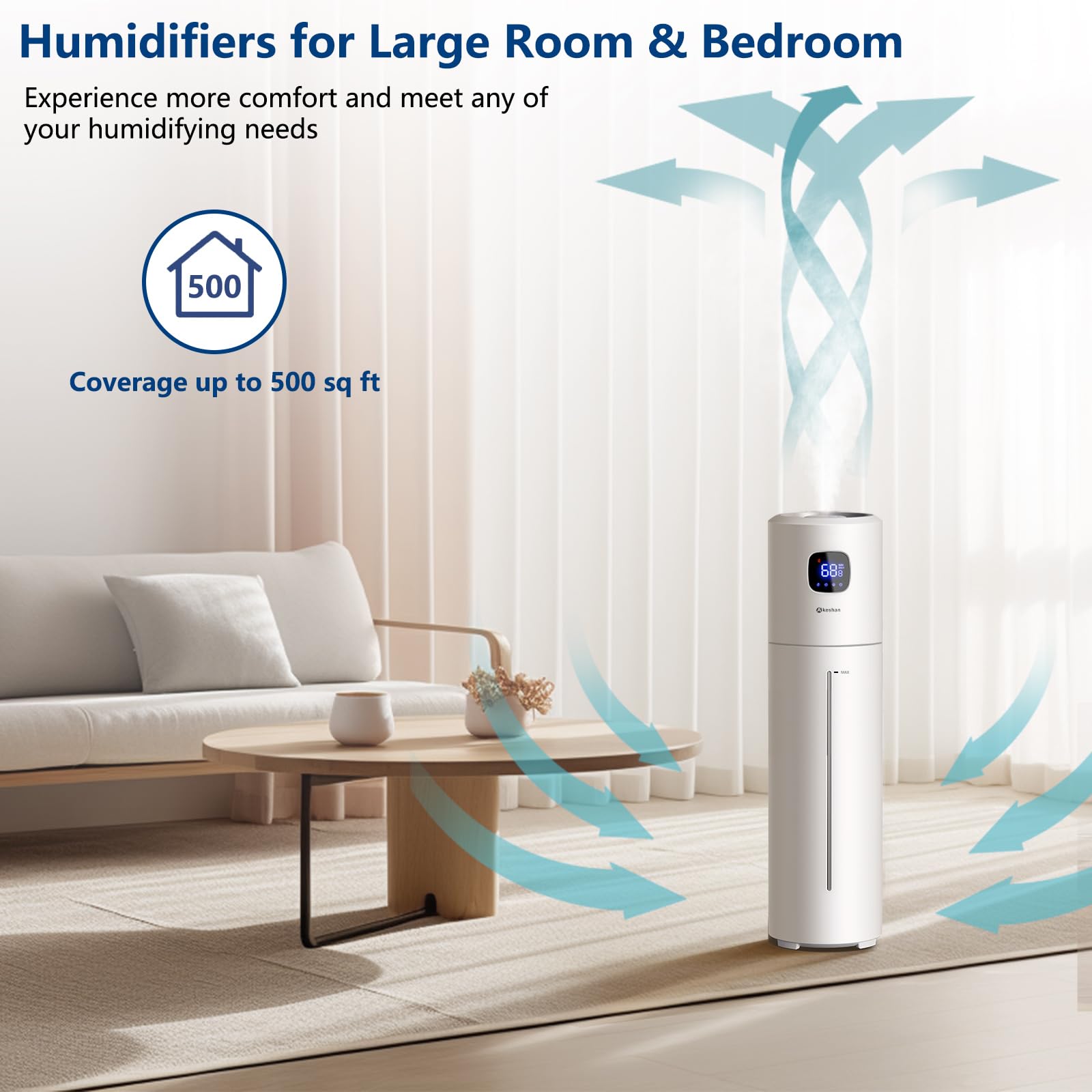 Akeshan 360° nozzle directs mist where it’s needed.