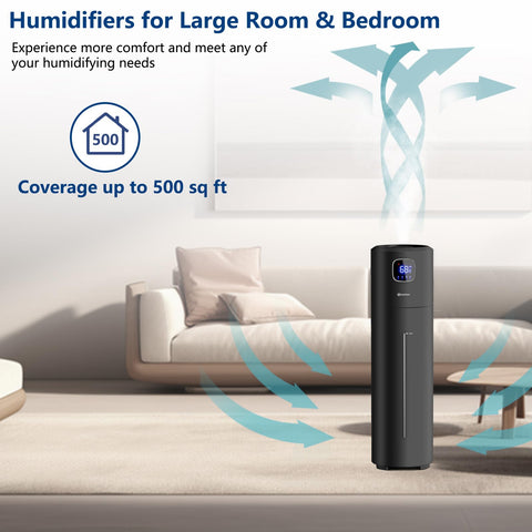 Akeshan humidifier offers three mist levels and a 360° nozzle.