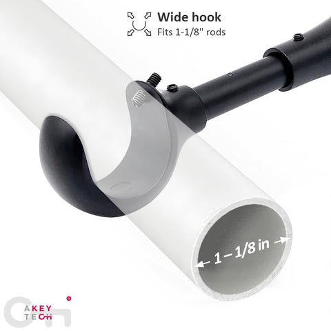 Curtain rod brackets fit 3/4 to 1 inch rods for versatile compatibility.