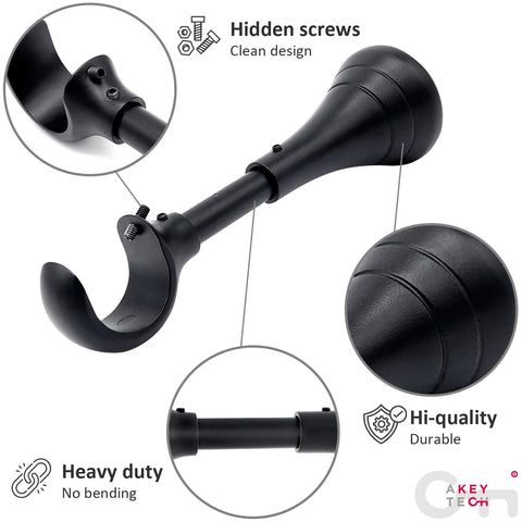 Four-pack from A Key Tech supports up to 26 lbs per bracket for heavy curtains.