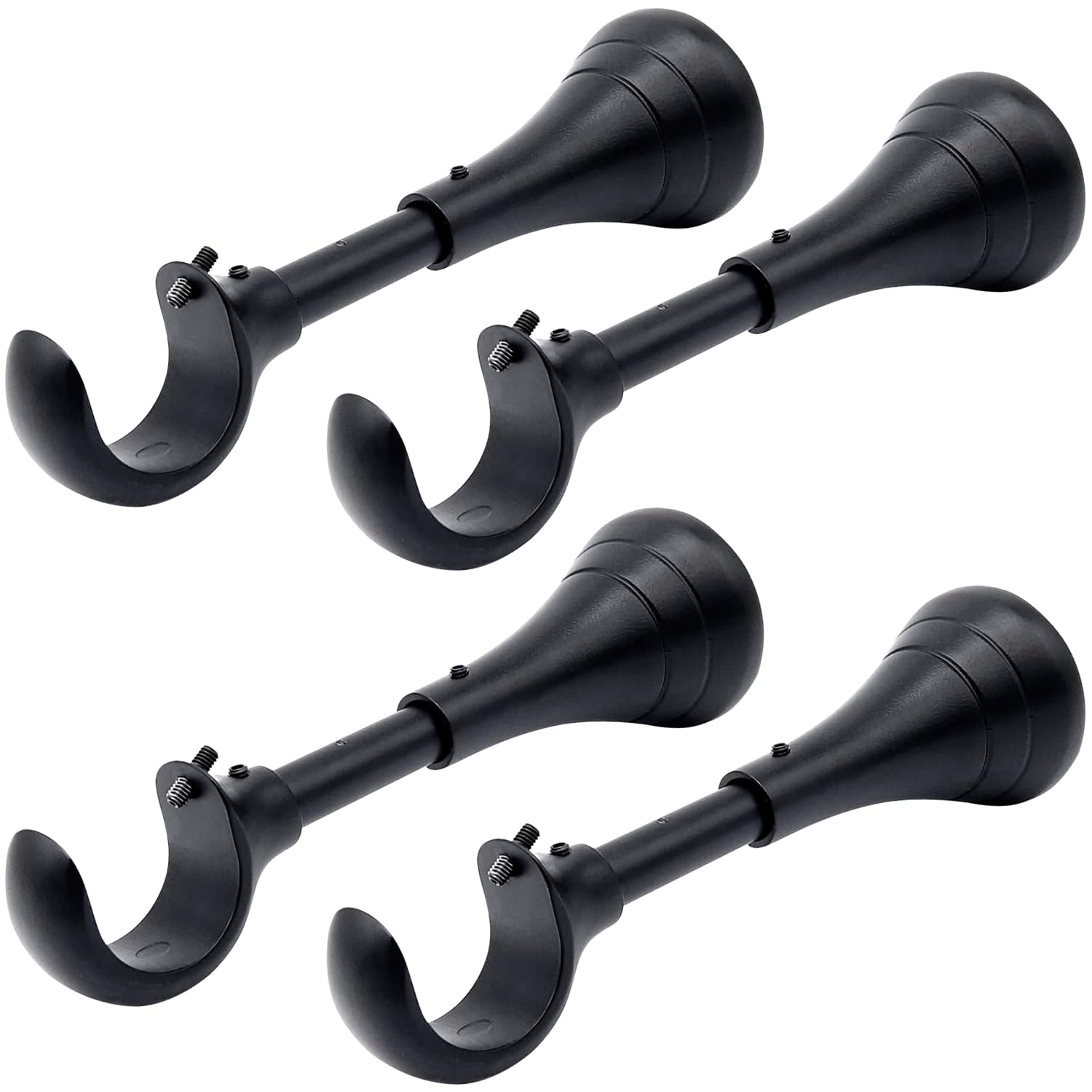 A Key Tech heavy-duty curtain rod brackets on wall with 6-inch clearance for heavy drapes.