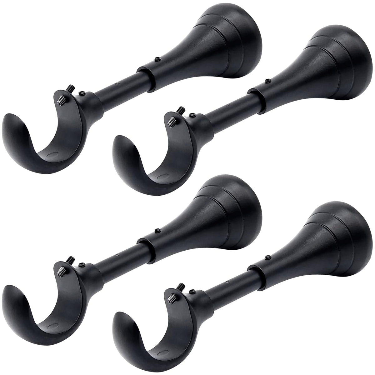 A Key Tech heavy-duty curtain rod brackets on wall with 6-inch clearance for heavy drapes.