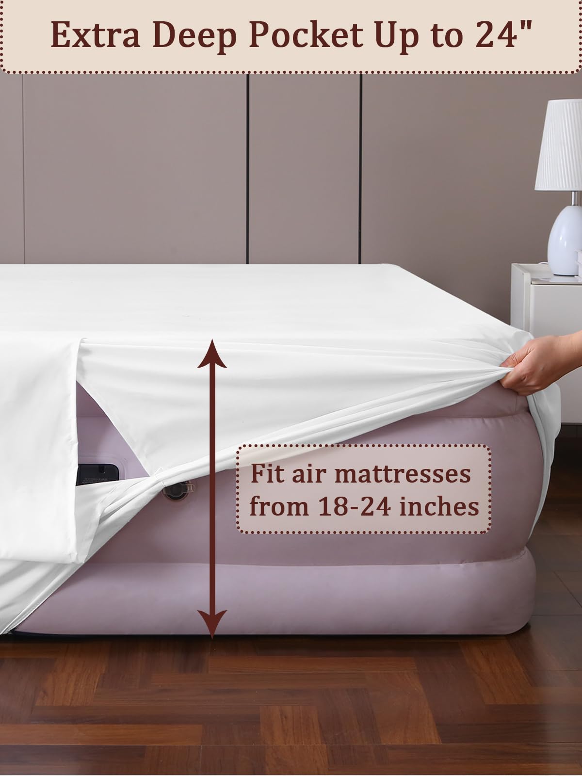 Akicia protective barrier sheet shields air mattress from dirt and punctures.