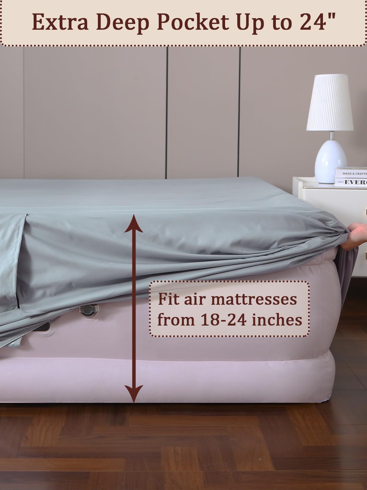 Akicia protective barrier sheet guards against dirt and wear for longer mattress life.