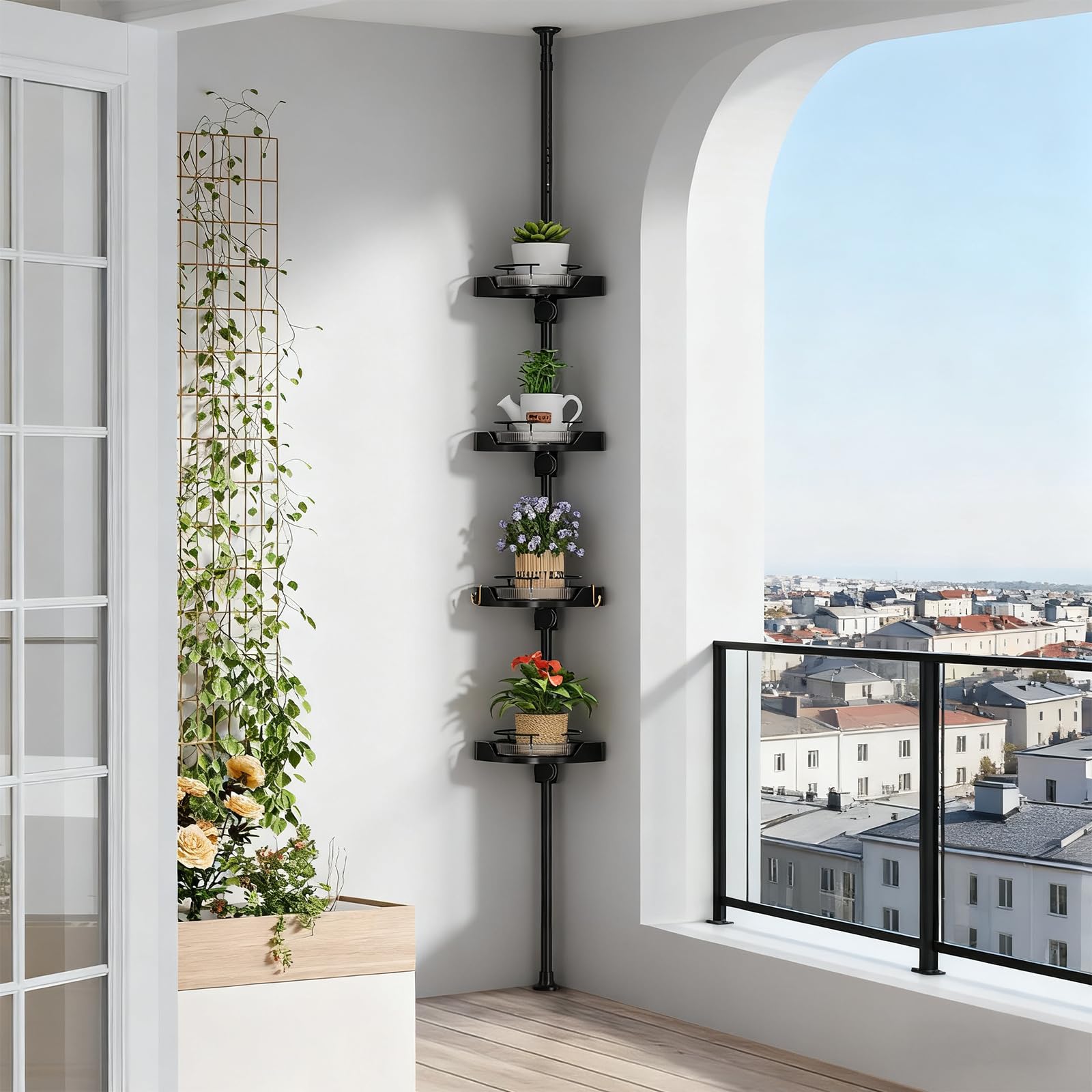Akinbas four-basket organizer stores shampoos and soaps neatly.