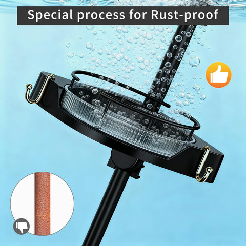 Akinbas adjustable height from 35 to 128 inches fits many showers.