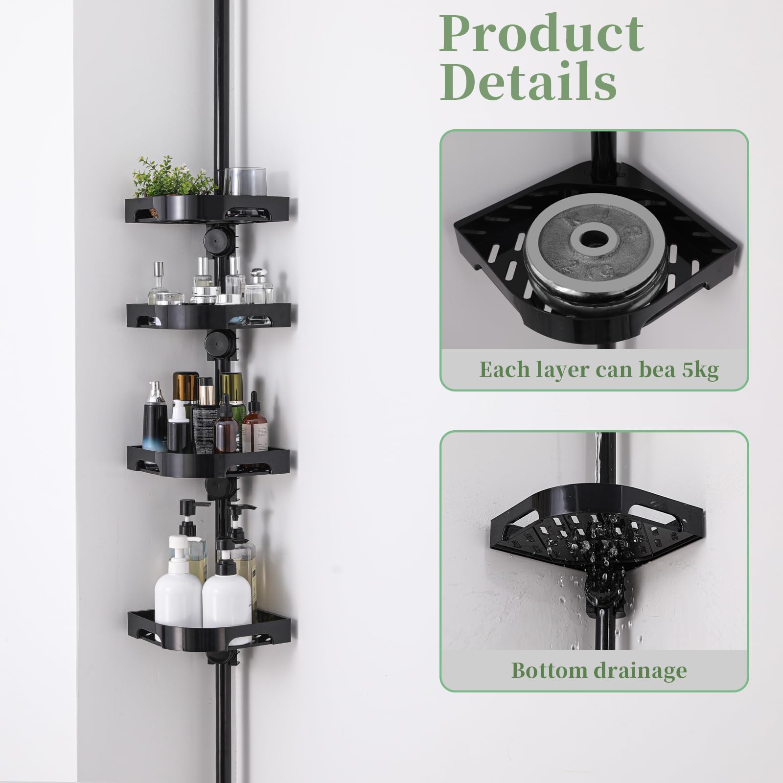 Akinbas clip-buckle design enables no-drill, quick height adjustments.