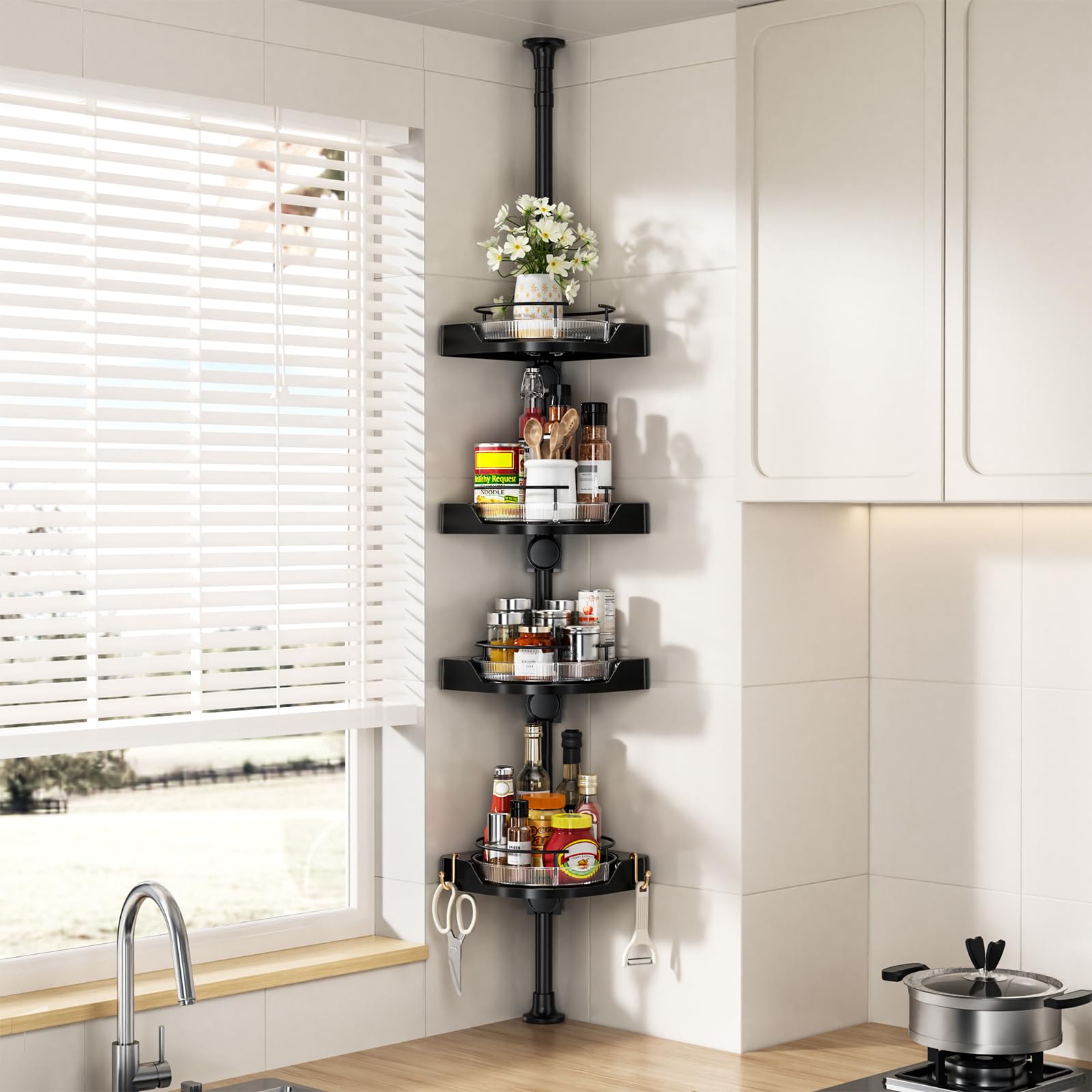 Akinbas rotating carousel provides access from any angle.