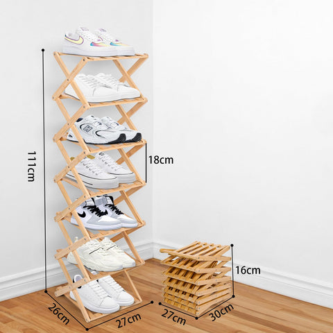 Akloya bamboo rack with an X-shaped design for sturdy display.