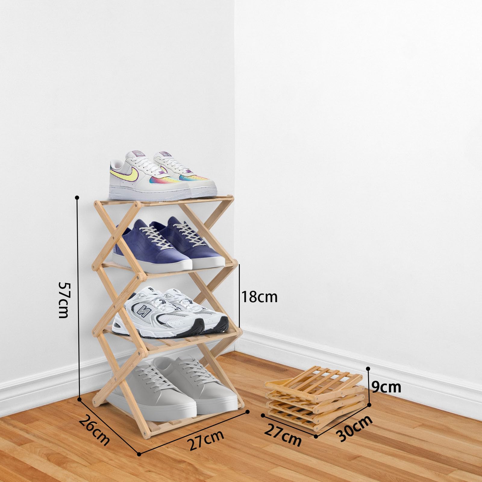 Akloya compact dimensions 27x26x57 cm fit tight corridors and foyers.
