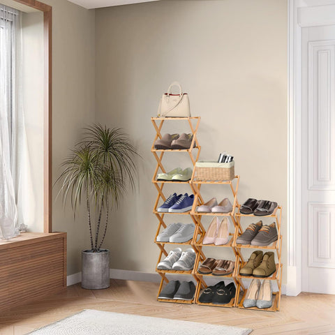 Akloya free-standing shoe rack with installation-free setup for quick organization.