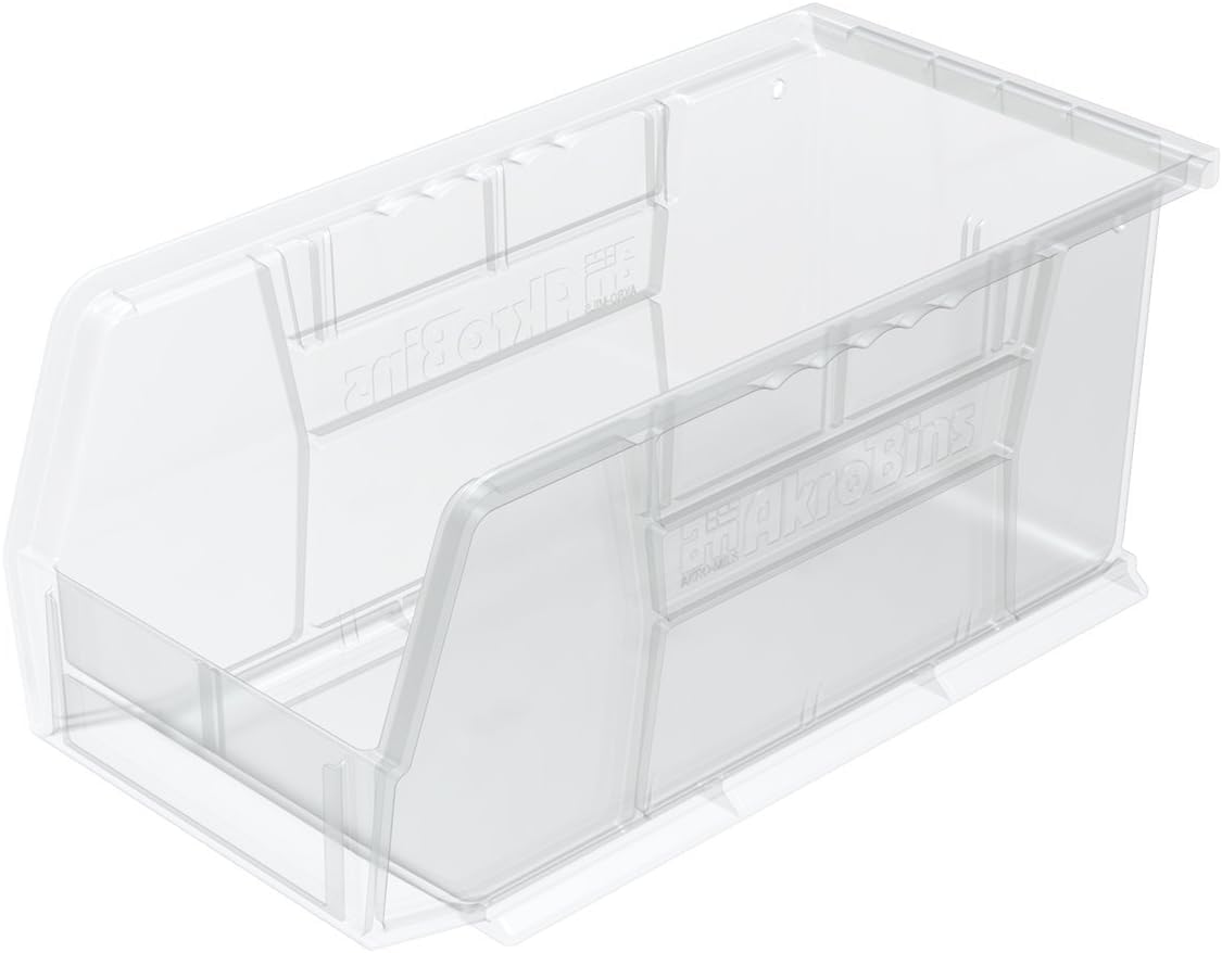 Akro-Mils 30230 AkroBins exterior view shows durable, space-saving design for garages and storage.