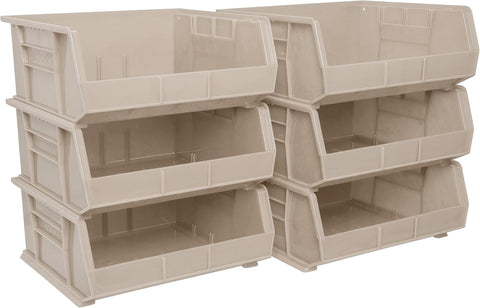 Akro-Mils AkroBins front view; sturdy stackable storage for quick access.