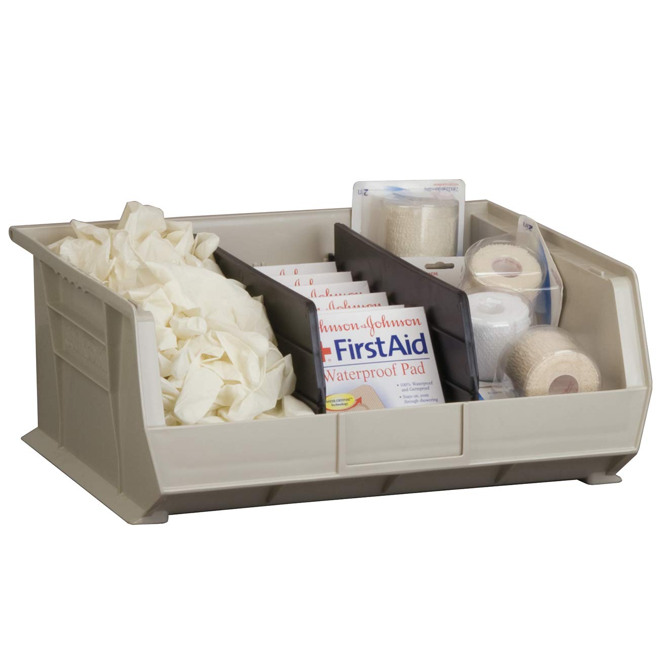 Akro-Mils 40245 dividers provide snug fit in AkroBin 30245.