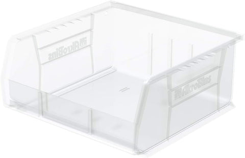 Akro-Mils AkroBins front view shows compact stackable design for efficient storage.