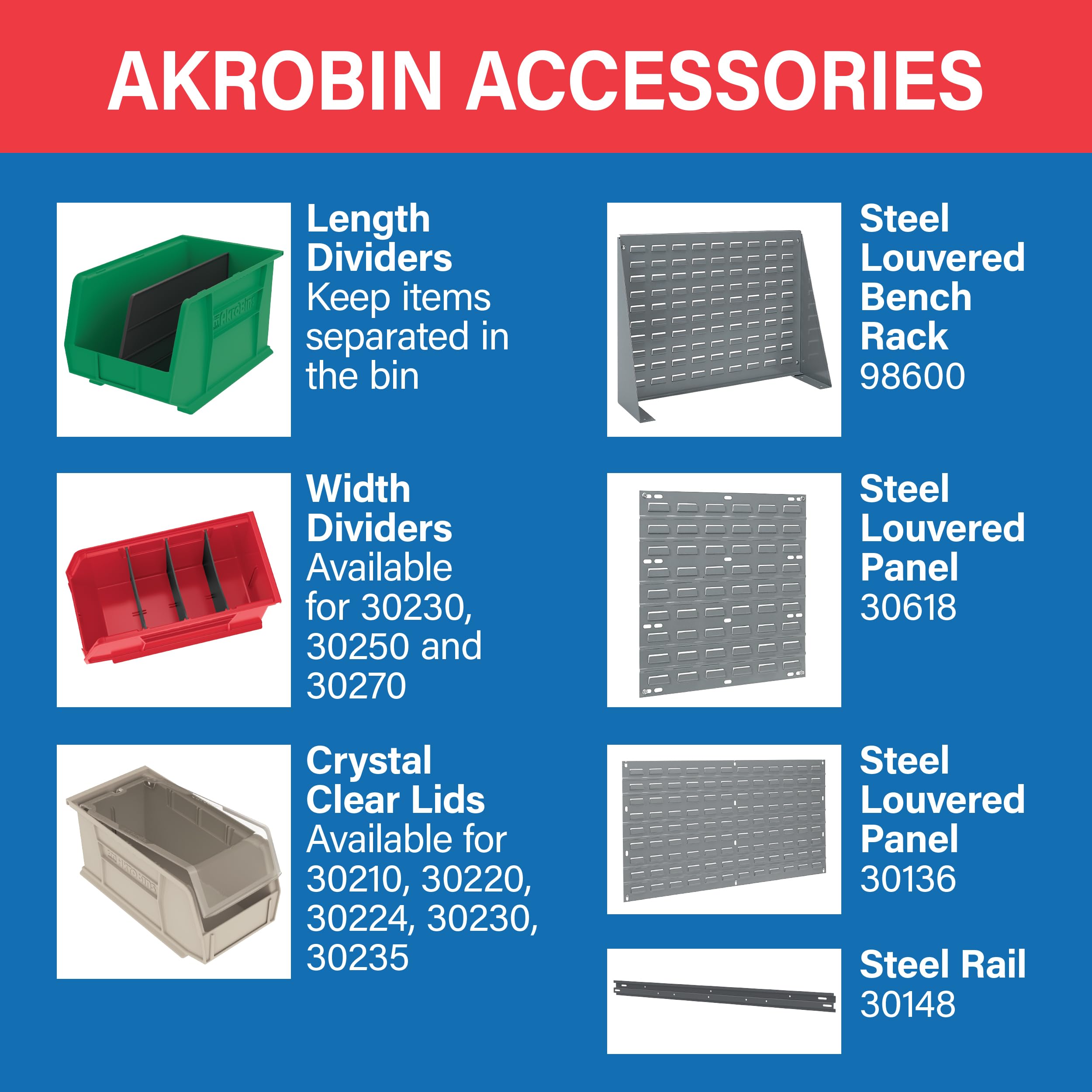 Akro-Mils AkroBins 30230 anti-slide stop keeps bins stable when stacked