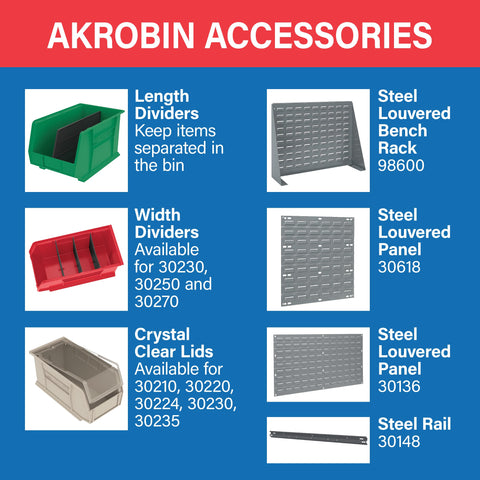 Akro-Mils AkroBins 30230 anti-slide stop keeps bins stable when stacked