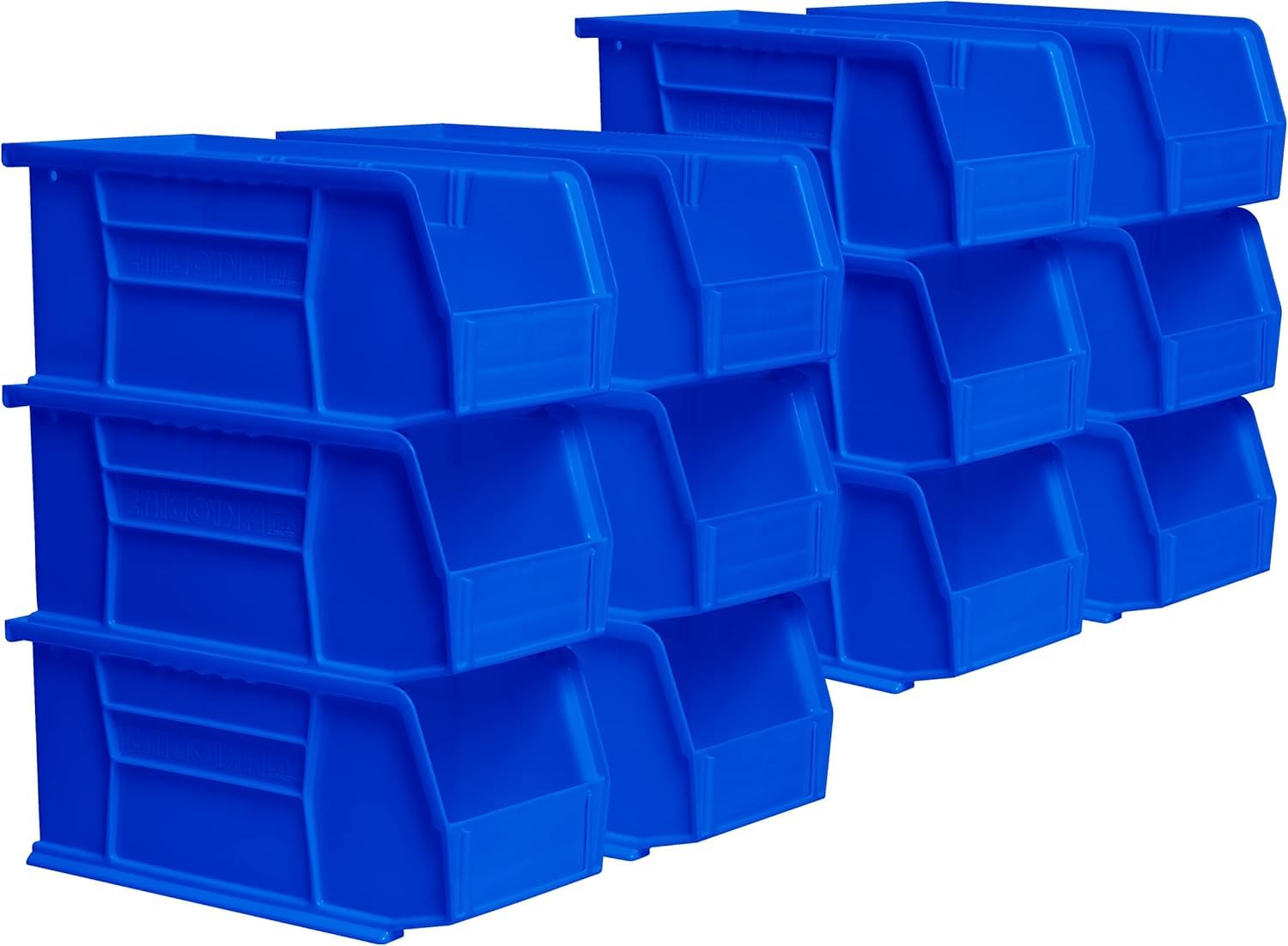 Akro-Mils AkroBins 30230 blue bin front view offers easy access and labeling space