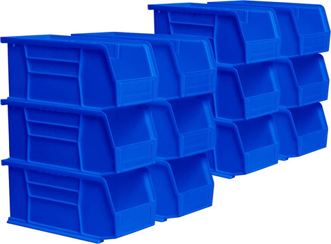 Akro-Mils AkroBins 30230 blue bin front view offers easy access and labeling space