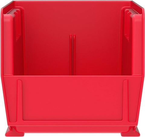 Akro-Mils AkroBins outer dimensions show 11 x 5 x 5 red bin