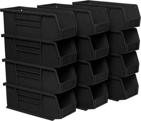 Akro-Mils AkroBins front view for easy access and compact storage.