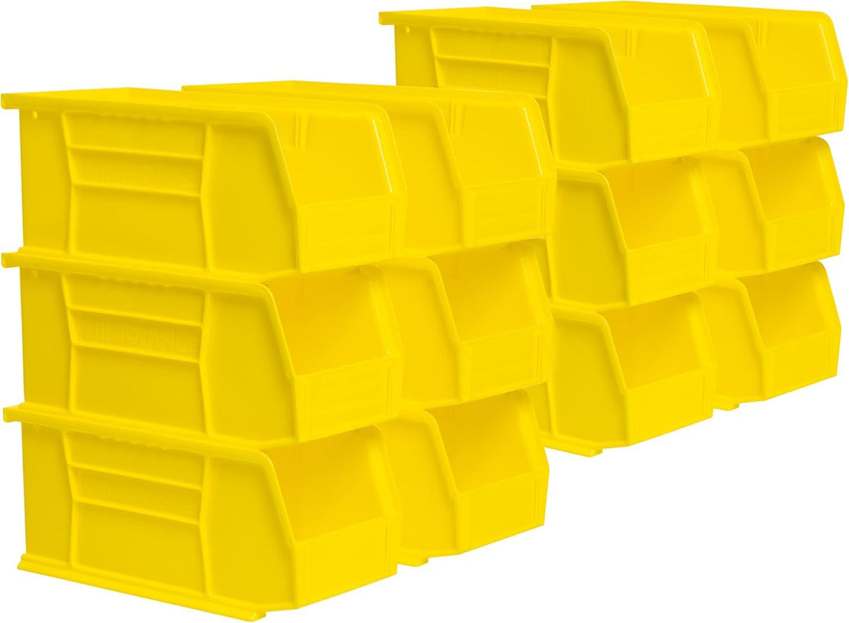 Akro-Mils AkroBins curved-front hopper enables easy small-part retrieval.