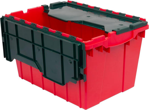 Akro-Mils KeepBox 12-Gallon container with attached lid for secure, stackable storage