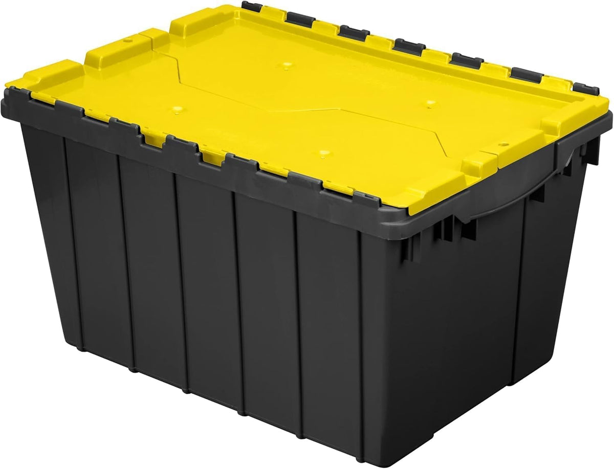Akro-Mils KeepBox with attached lid in a garage ready for storage