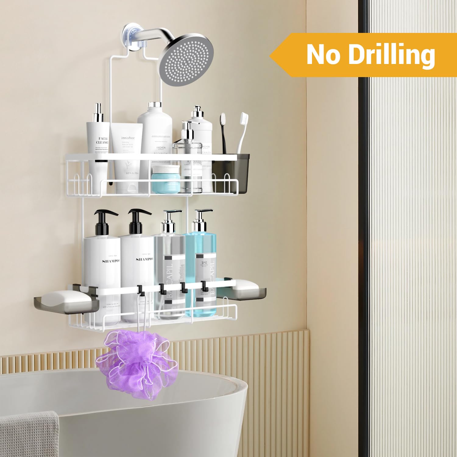 AKTECKE anti-slip collar keeps the shelf stable even when removing items