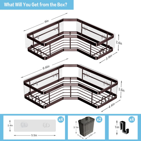 AKTECKE corner shelf with toothpaste holder fits 90-degree corners.