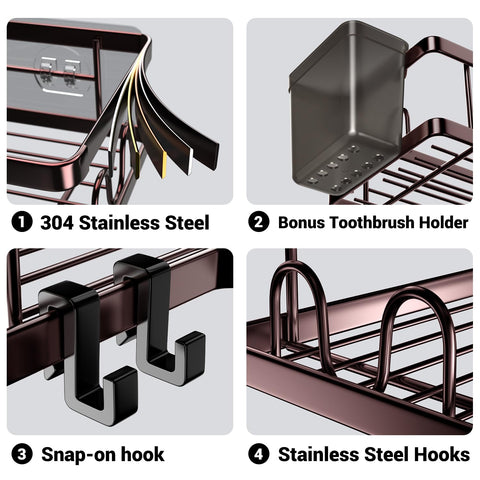 AKTECKE no-drill install simplifies bathroom setup with strong adhesive.
