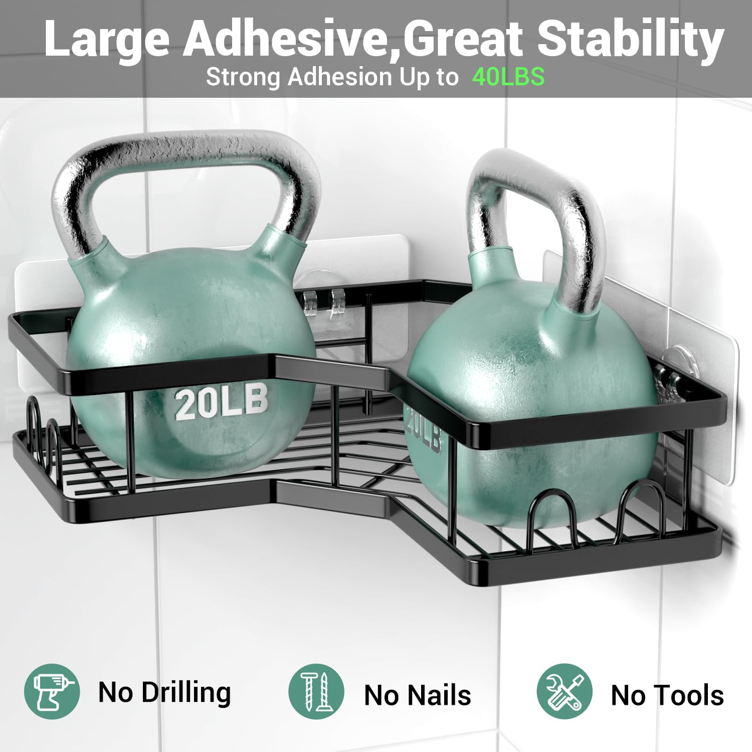 AKTECKE no drilling installation saves time and wall damage.