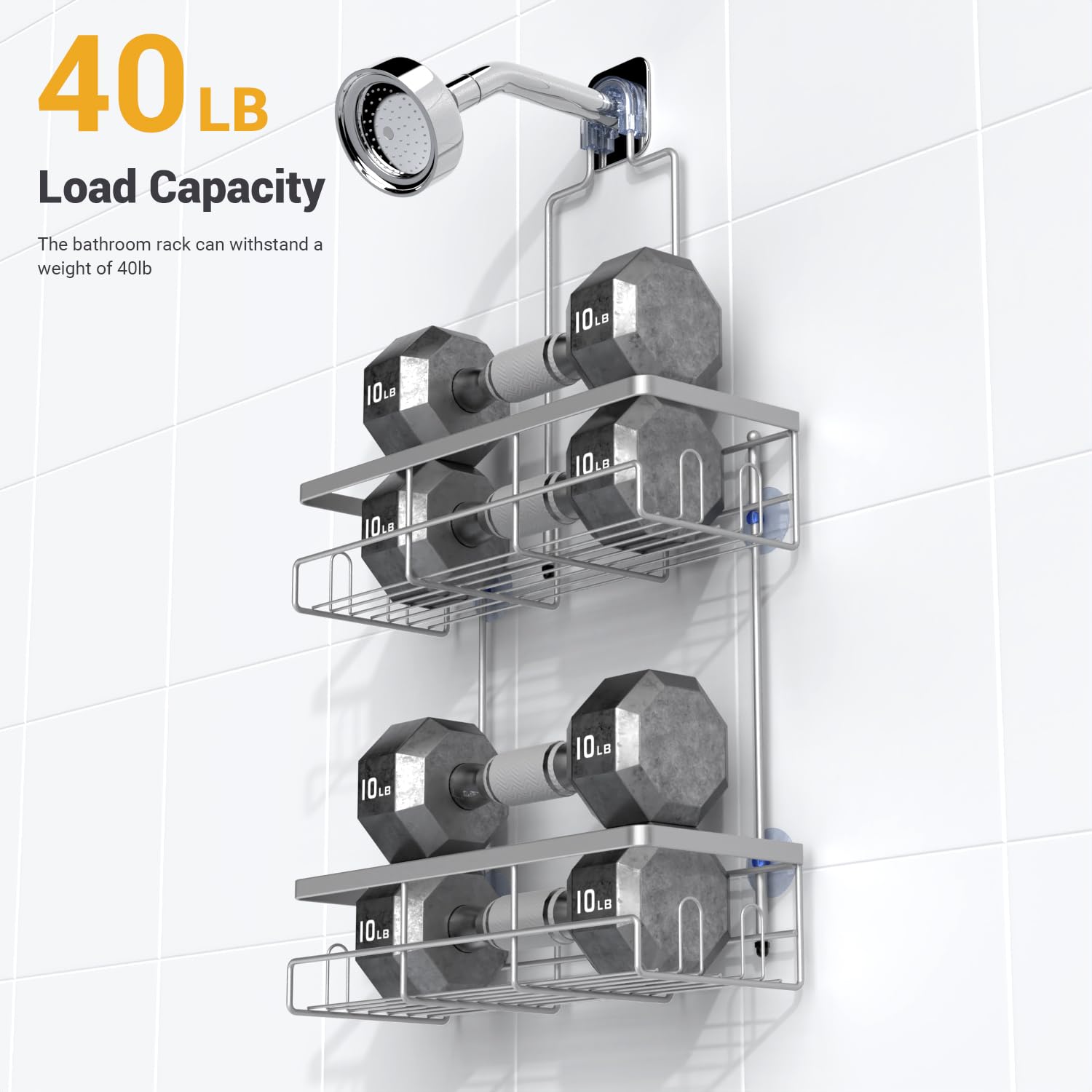 AKTECKE shower caddy 2-tier basket maximizes bath storage