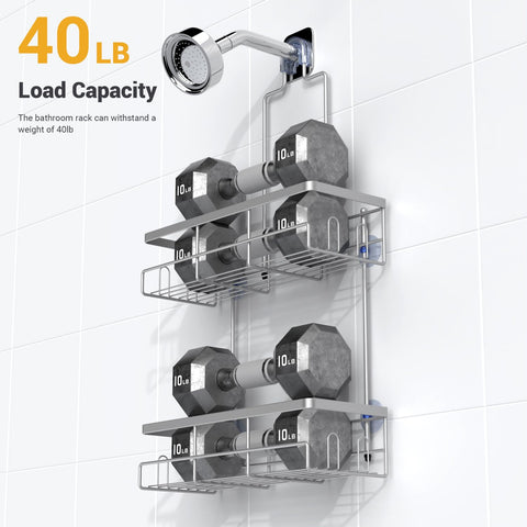 AKTECKE shower caddy 2-tier basket maximizes bath storage