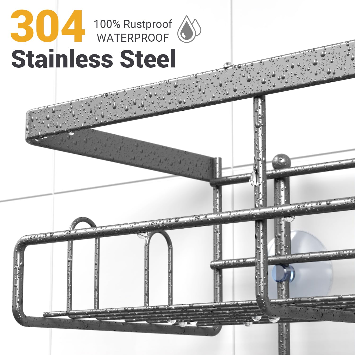 AKTECKE shower caddy 40lb load-bearing keeps toiletries organized