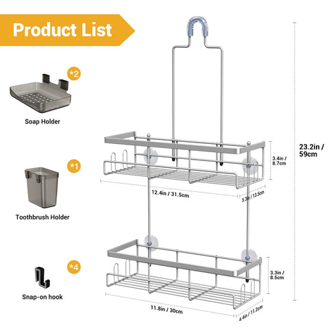 AKTECKE shower caddy no-drill installation for quick setup