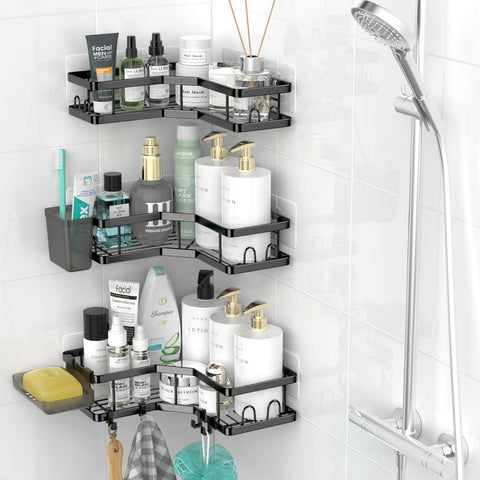 AKTECKE stainless steel shower shelf is rustproof and durable for daily use.