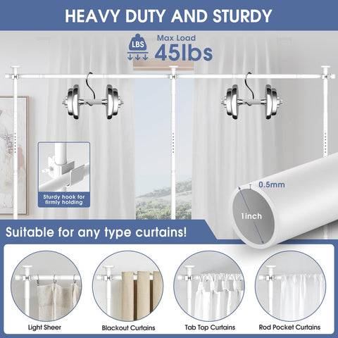 AKTOP room divider uses 1-inch diameter steel for durability.