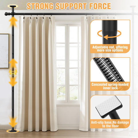 AKTOP heavy-duty base provides stable support for heavy curtains.